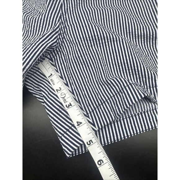 H&M Mens Blue White Striped Mid-Length Swim Shorts Mesh Lining Pockets Sz L NEW - Picture 7 of 14